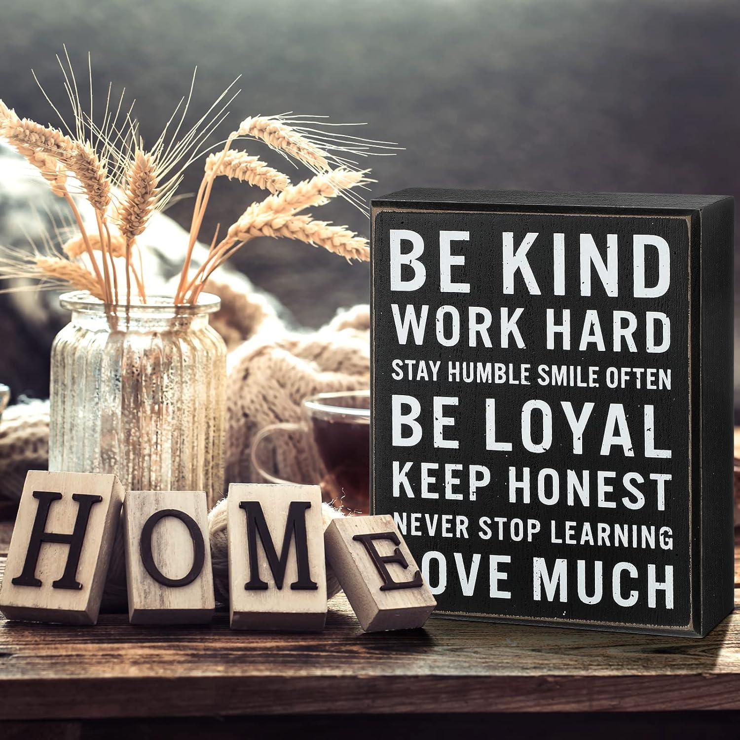 Best Farmhouse Decor – Be Kind Wooden Box Signs with Quotes Review